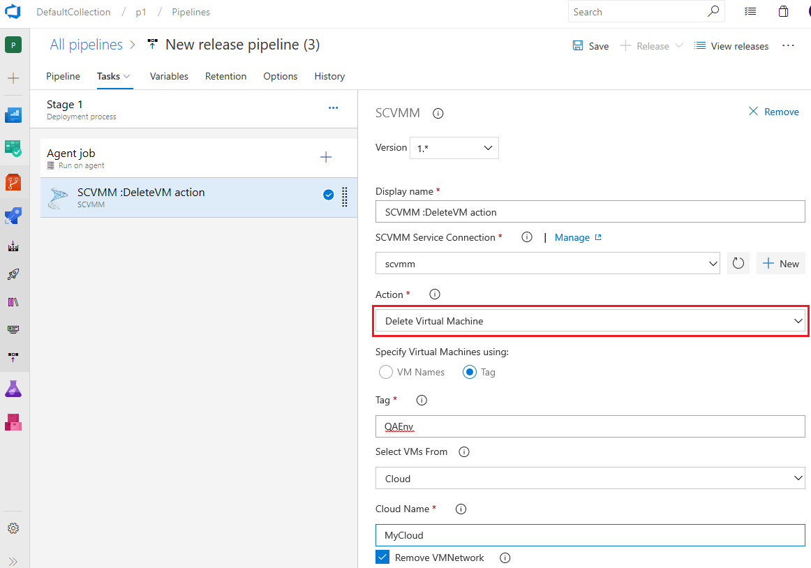 SCVMM Delete VM