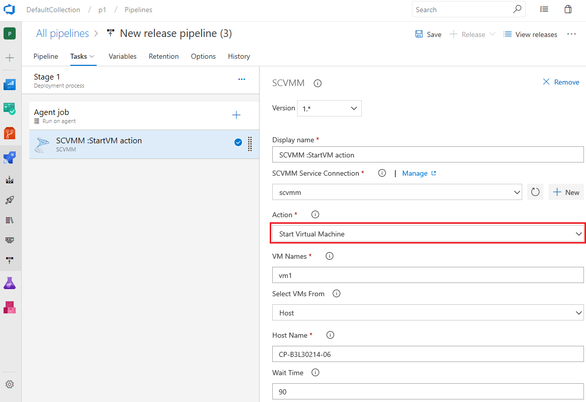 SCVMM Start VM