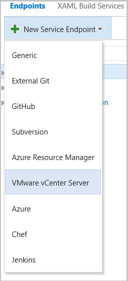 New VMware Service Connection