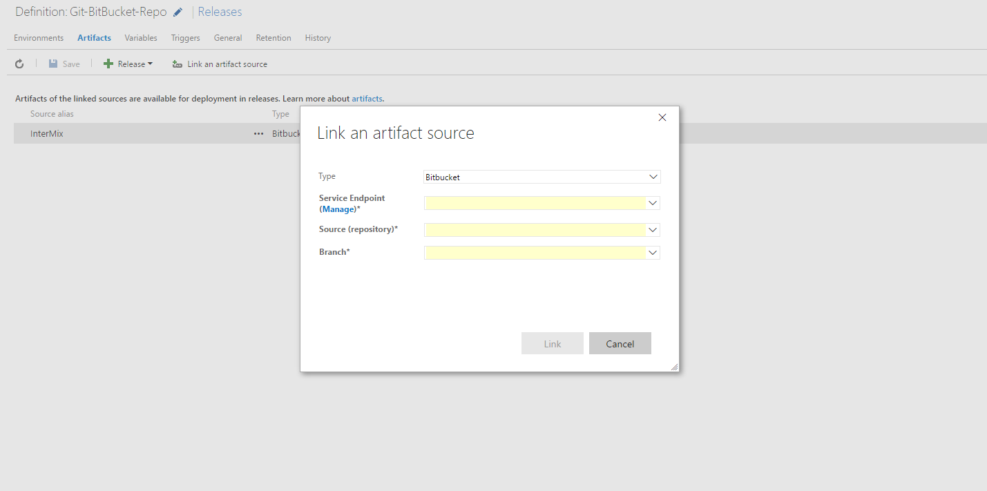 Linking Bitbucket® artifact
