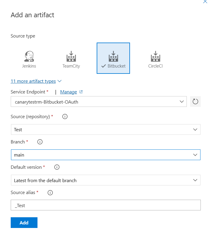 Linking Bitbucket® artifact