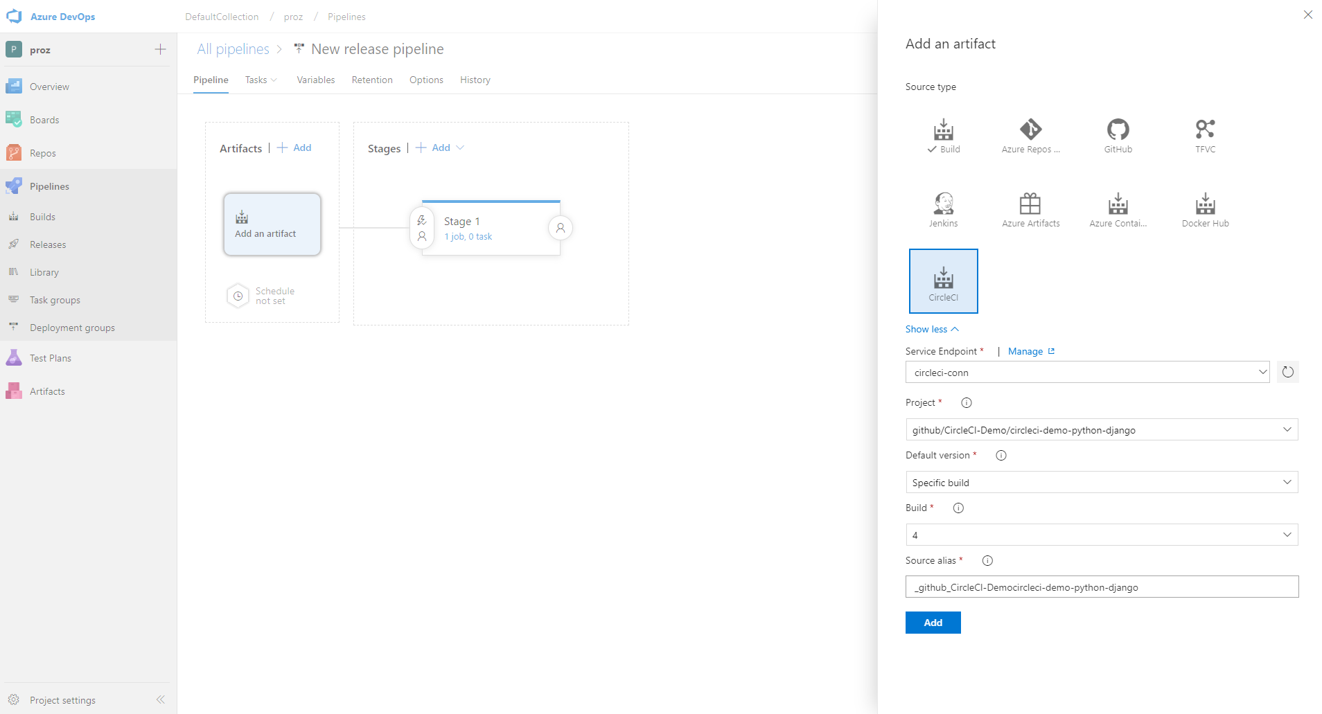 Linking CircleCI™ artifact